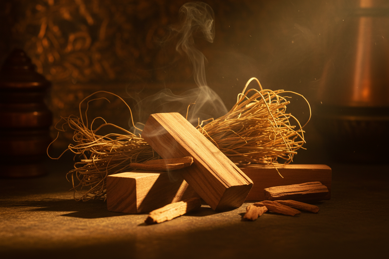 sandalwood and vetiver. cinematic